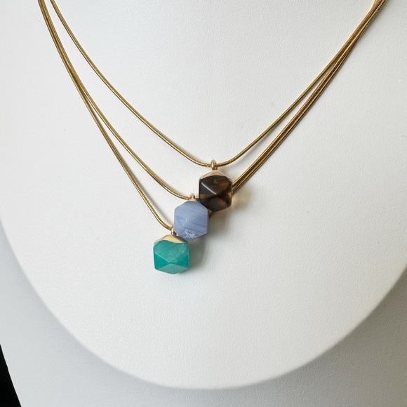 Natural Crystal Pendant Necklace Set (3 necklaces included), Jewelry Gift Set - Picture 4 of 9